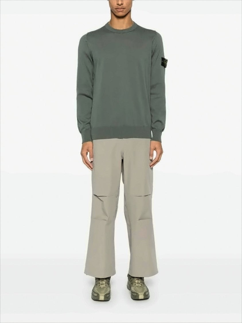 Stone Island Minimalist Green Knit Sweater