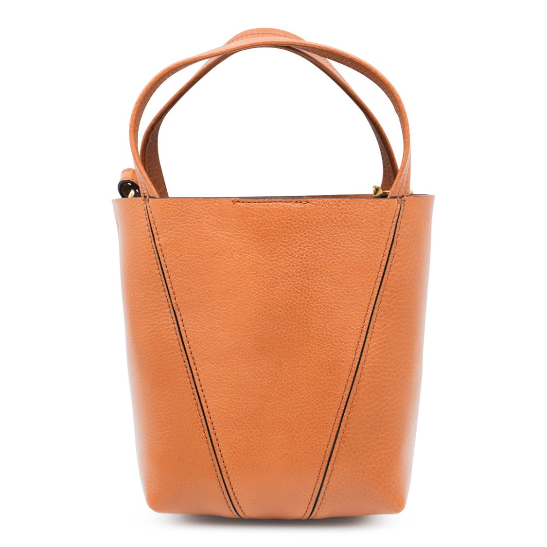 Chloé Clay Brown Leather Spin Tote With Gold-Tone Details