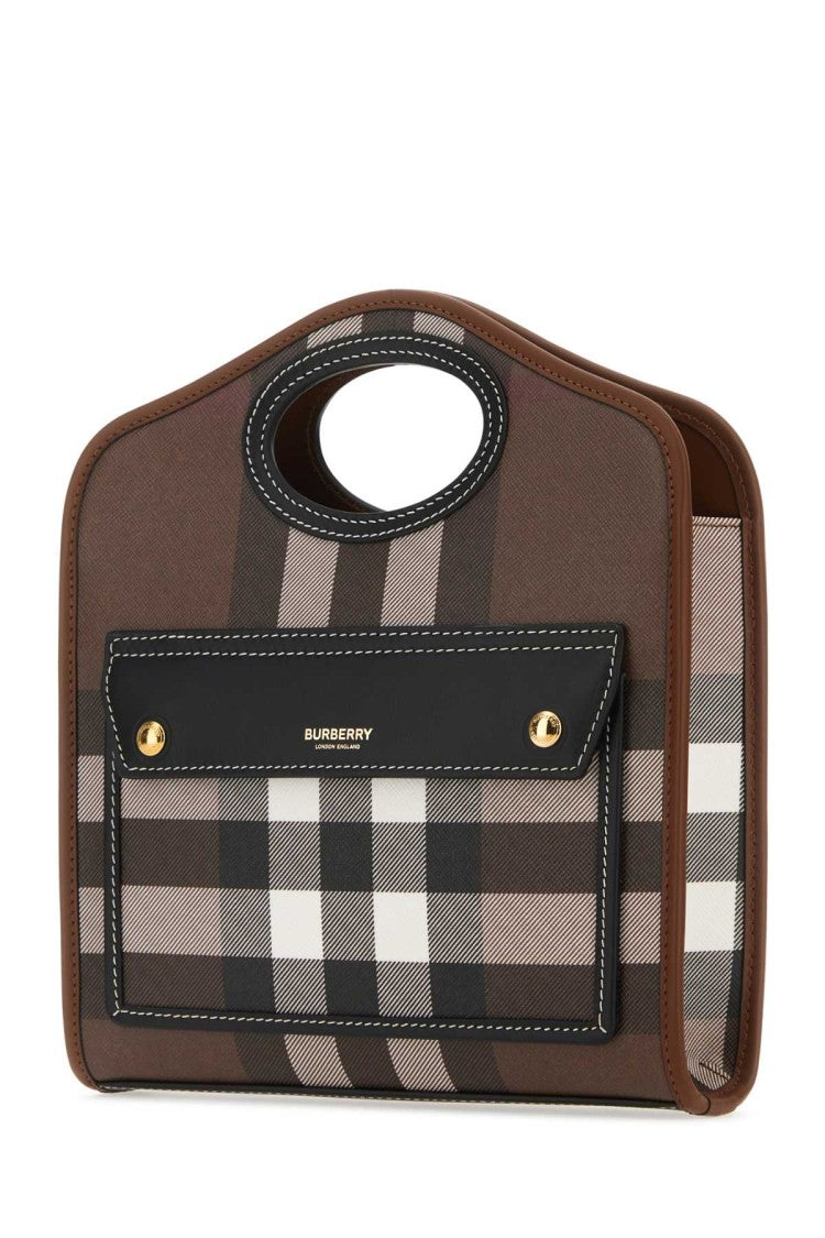 Burberry Printed E-Canvas And Leather Mini Pocket Bag Handbag