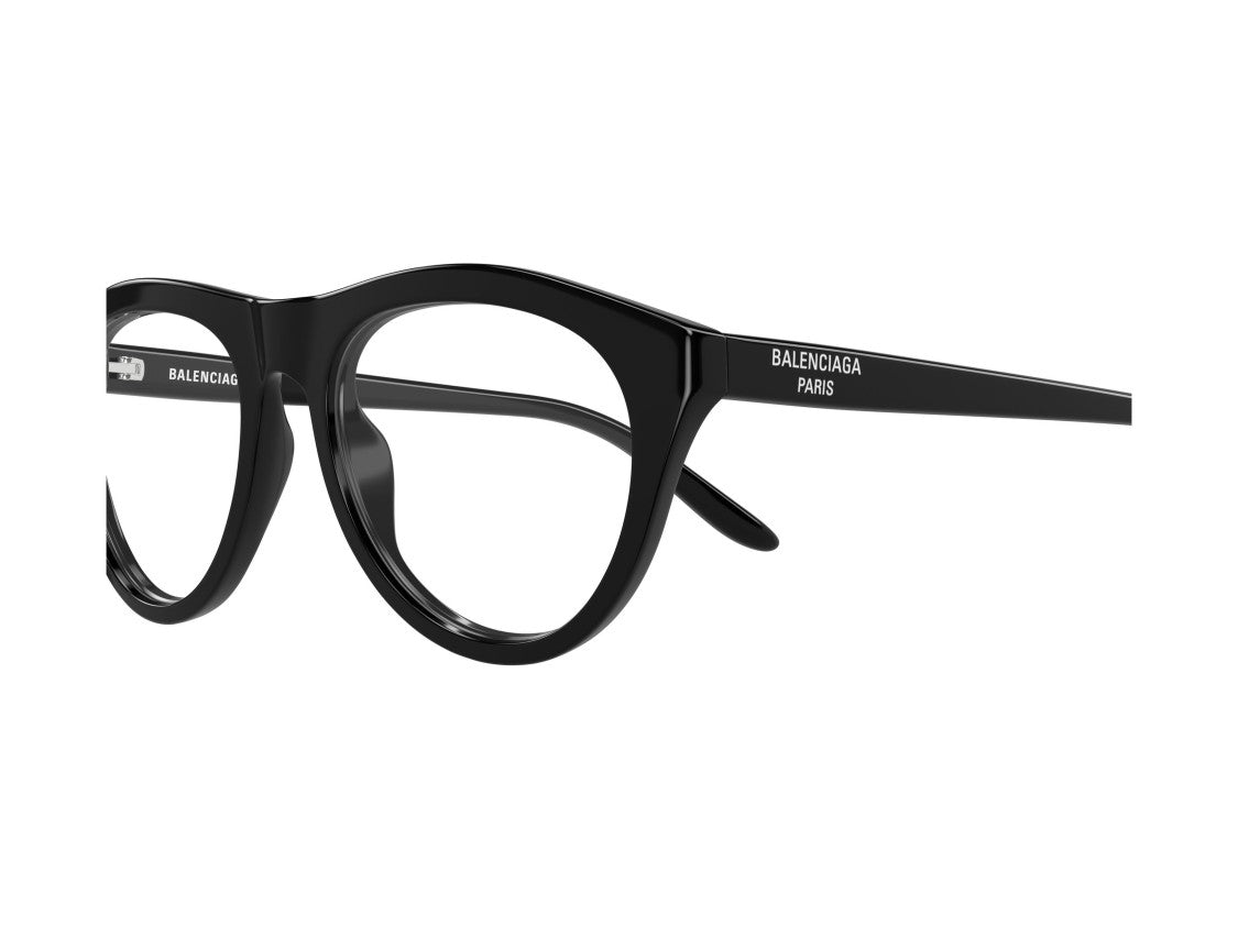 Balenciaga Bb0533o Black Rounded Acetate Eyeglasses