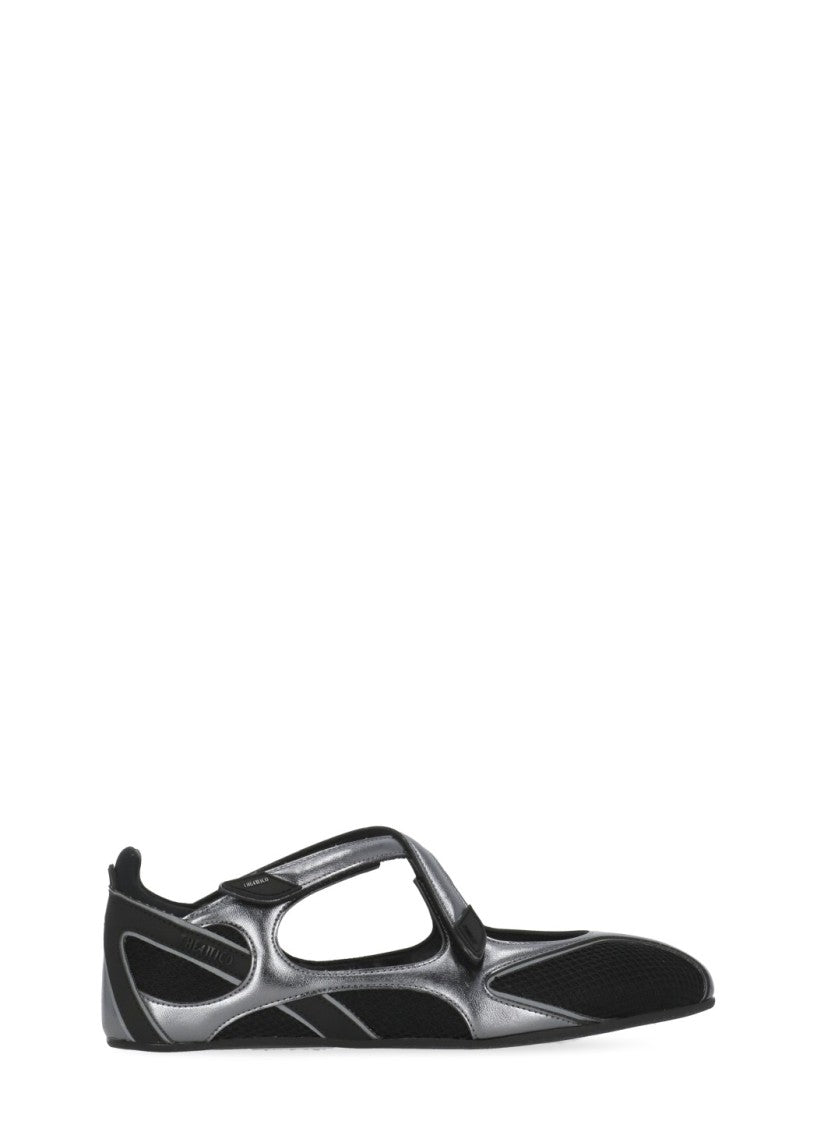 The Attico Black Floor 01 Velcro Flats