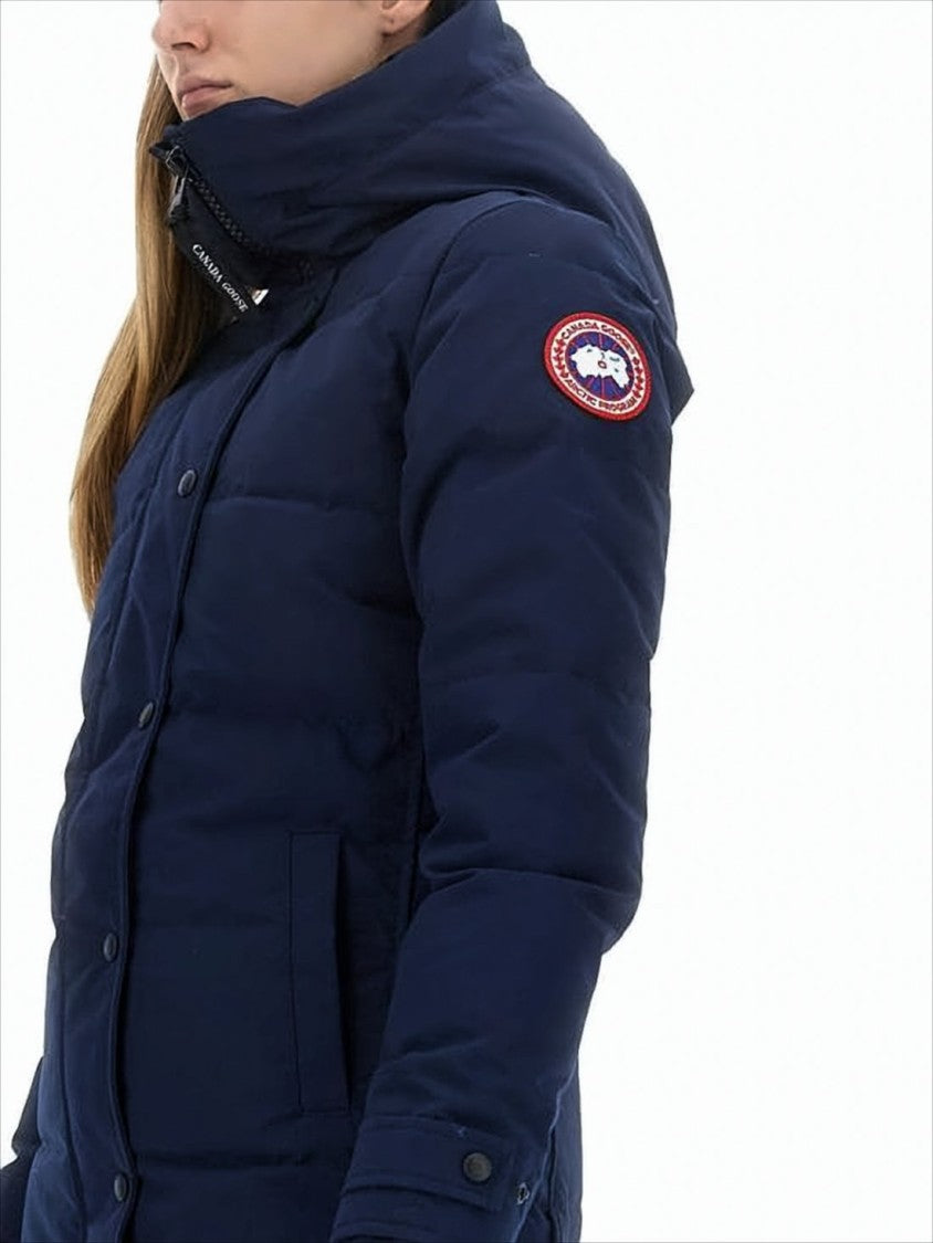 Canada Goose Long Silhouette Padded Coat With High Collar And Hood