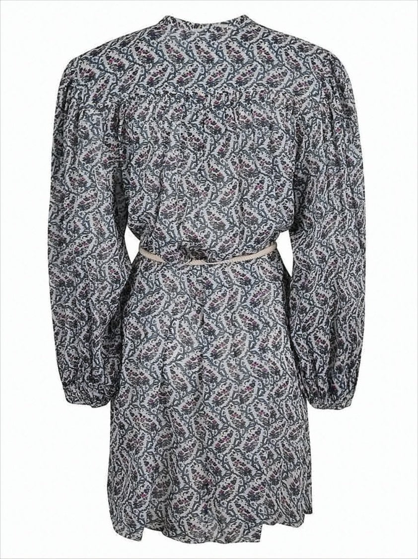 Isabel Marant Intricately Patterned Blue Midi Dress