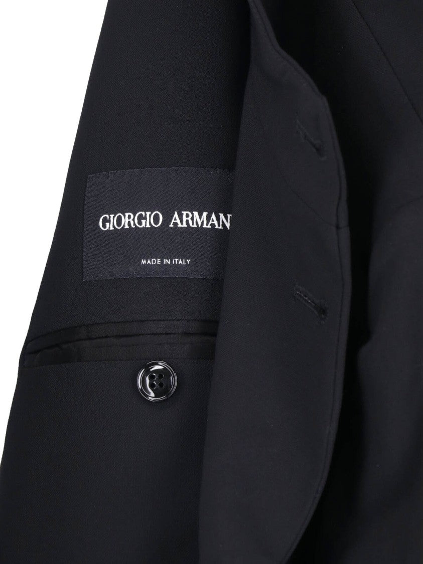 Giorgio Armani Black Virgin Wool Single-Breasted Blazer