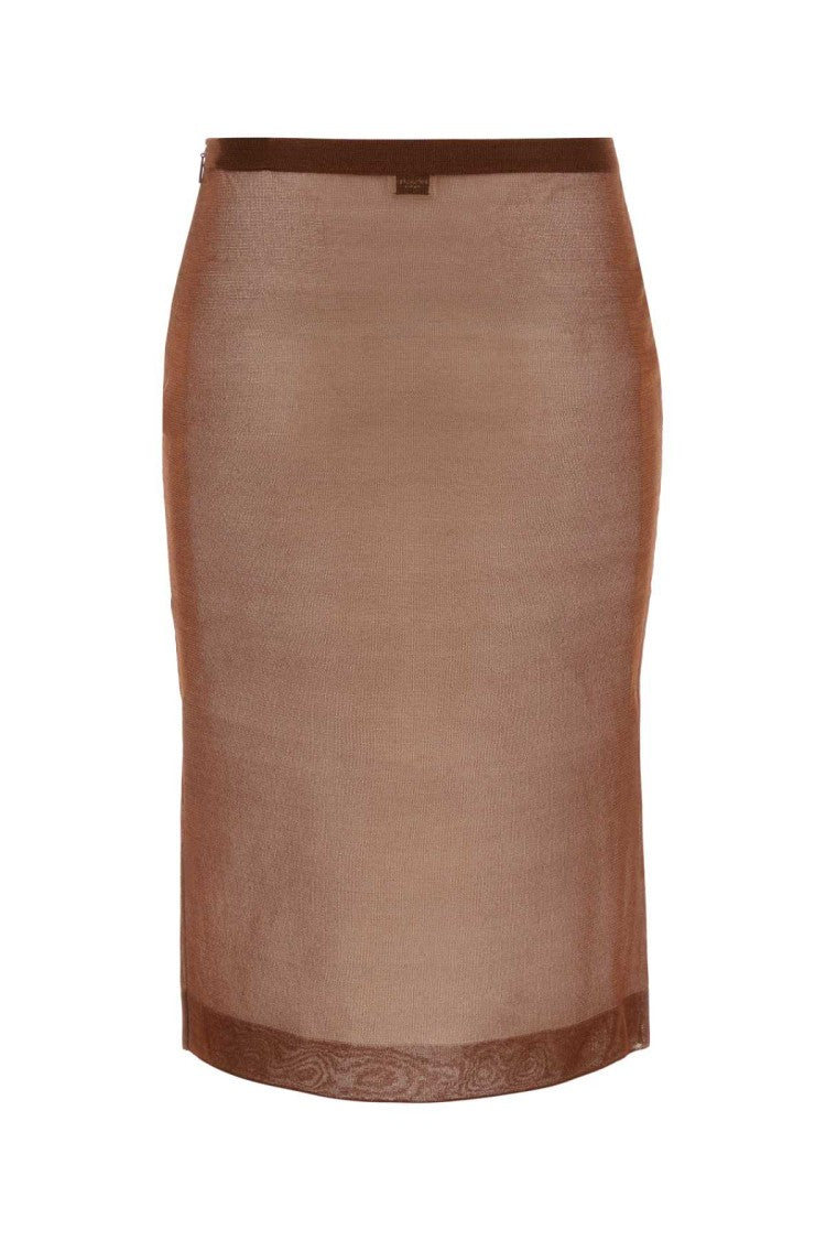 Saint Laurent Chocolate Silk Skirt