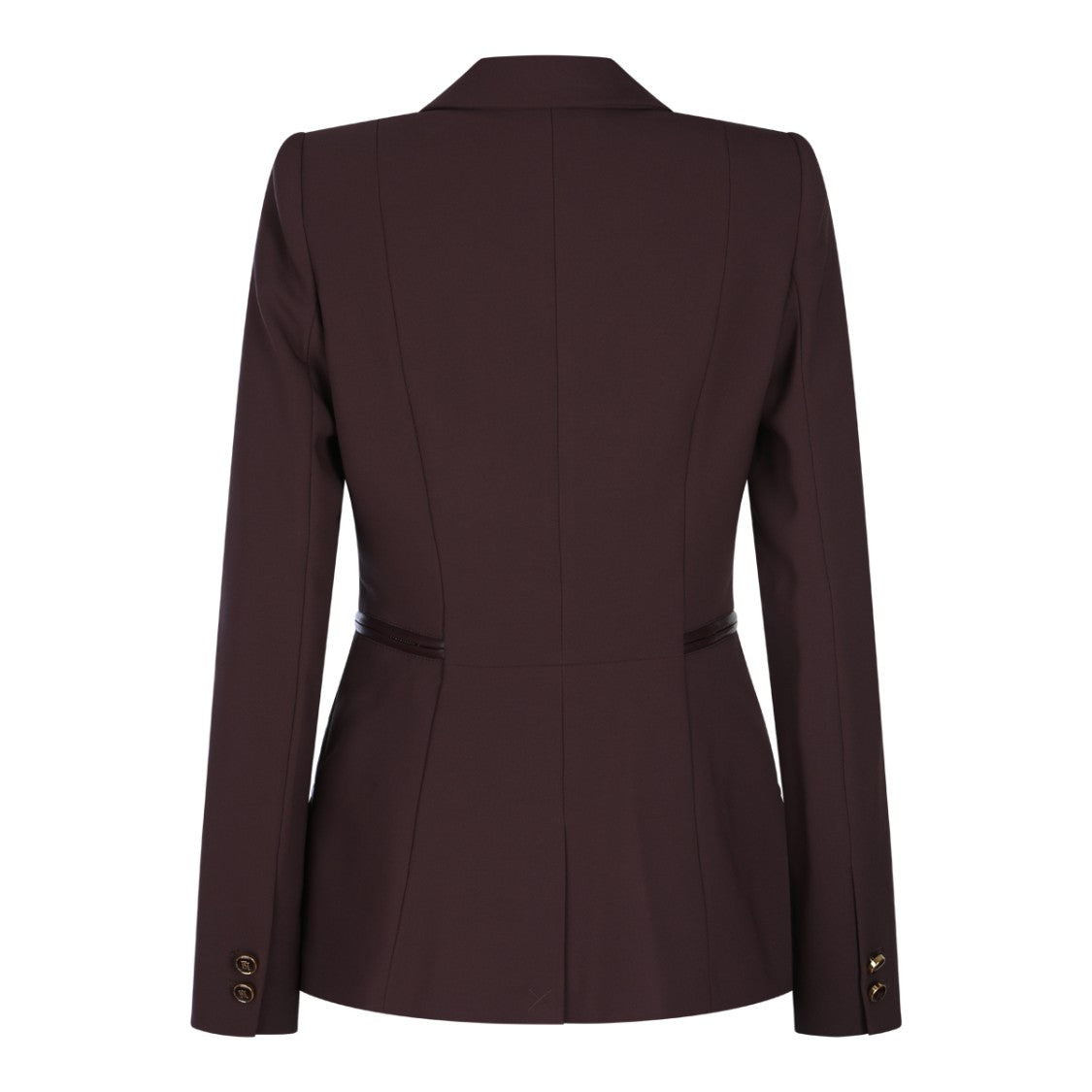 Elisabetta Franchi Deep Purple Tailored Blazer With Gold Detailing