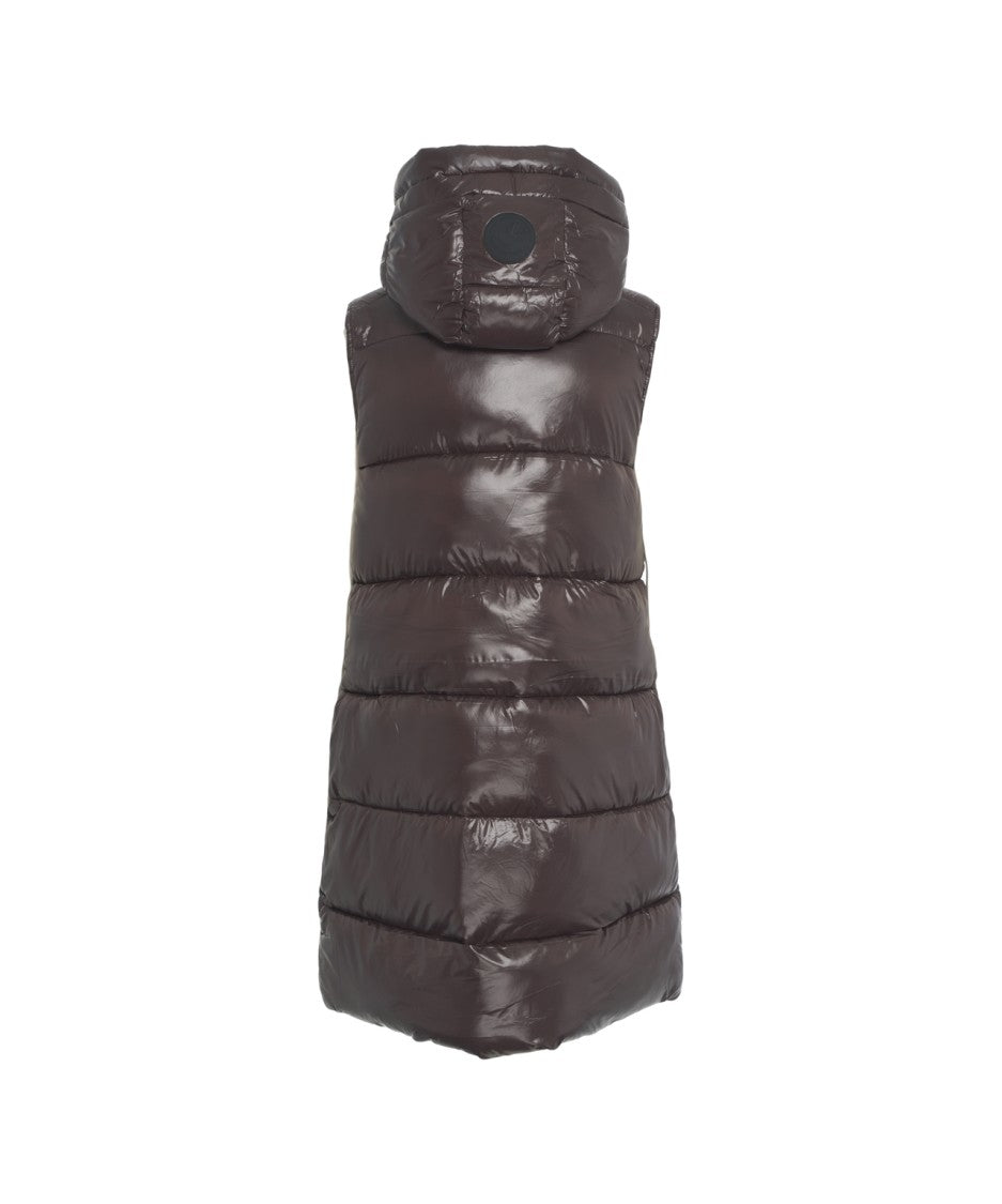 Save The Duck Quilted Gilet With Plumtech Padding And Adjustable Hood