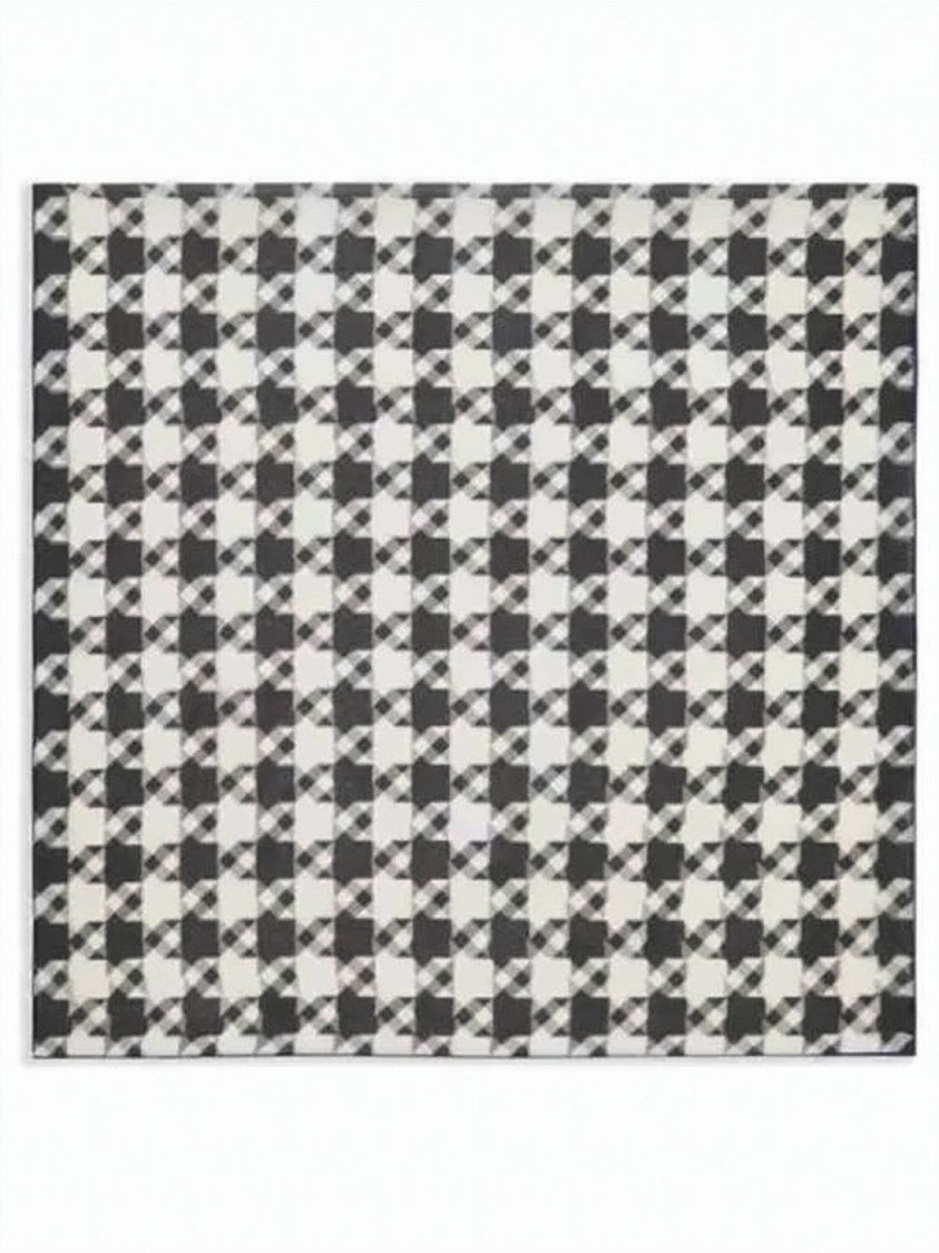 Burberry Monochrome Houndstooth Silk Scarf
