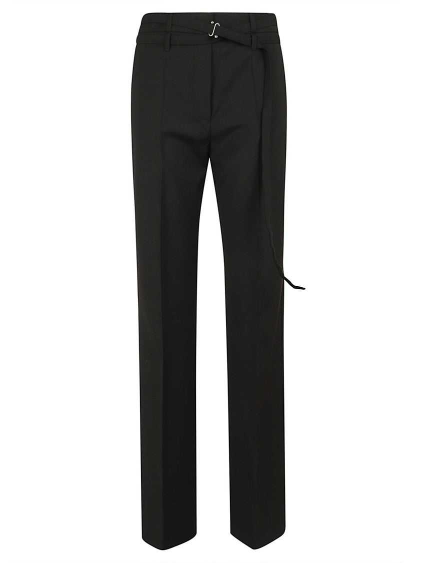 Max Mara Flared Tailored Trousers With Double-Wrap Fabric Belt