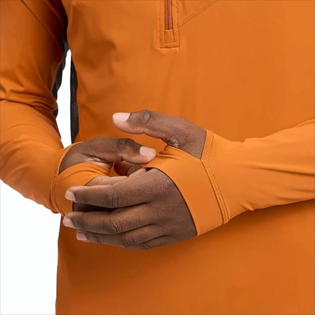 Black Diamond Long-Sleeve Orange Half-Zip Activewear Top