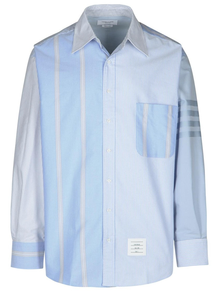 Thom Browne 4 Bar' Light Blue Cotton Shirt