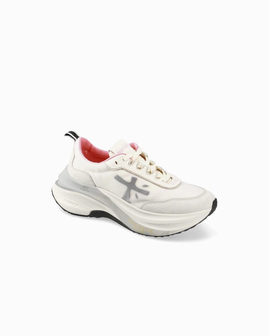 Premiata Light Leather And Mesh Sneakers