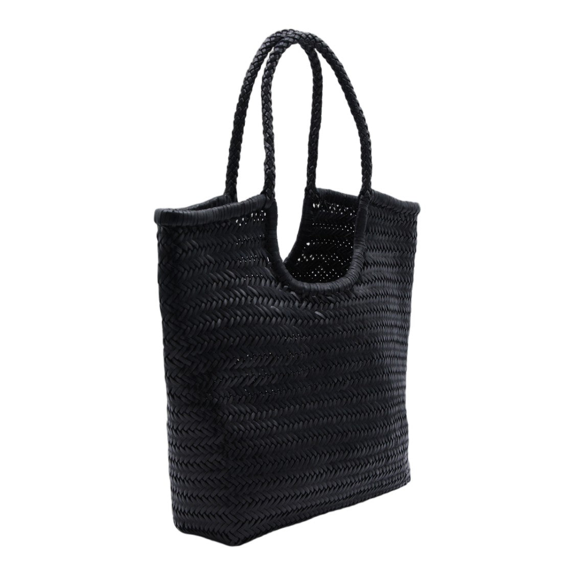 Dragon Diffusion Black Woven Braided Handle Handbag