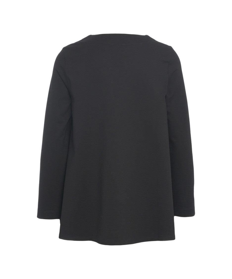 Oblo Unique Wool Sweatshirt With Trapeze Silhouette And Side Pleats