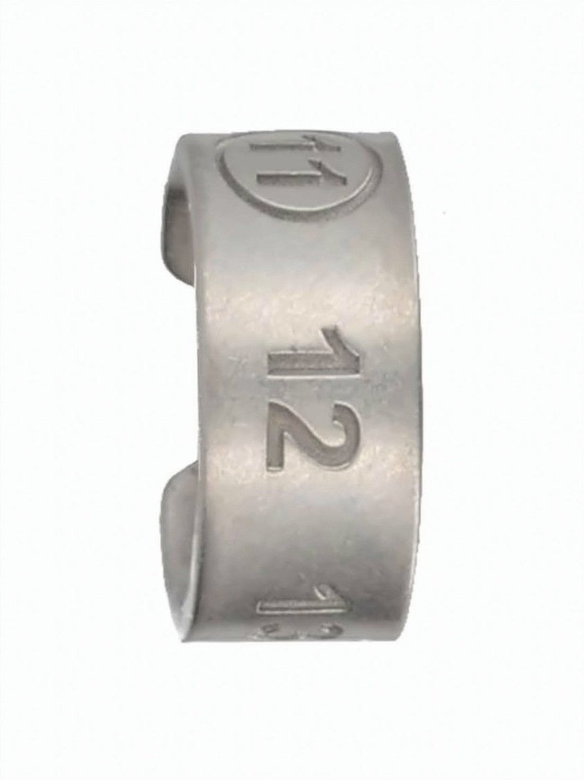 Maison Margiela Wide Silver Band Ring With Embossed Details