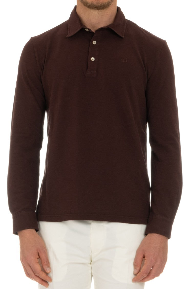 Ballantyne Cotton Piquet Long Sleeve Polo