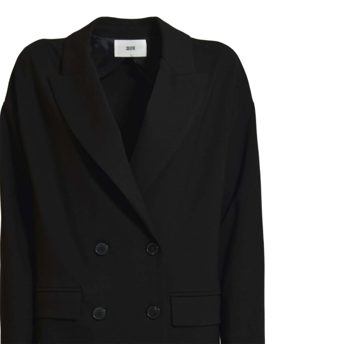 Solotre Tailored Black Jacket With Classic Collar And Clean Lines