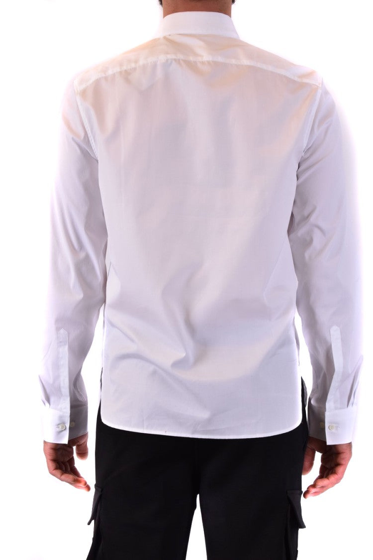 Neil Barrett White Tailored Shirt With Lightning Bolt Motif