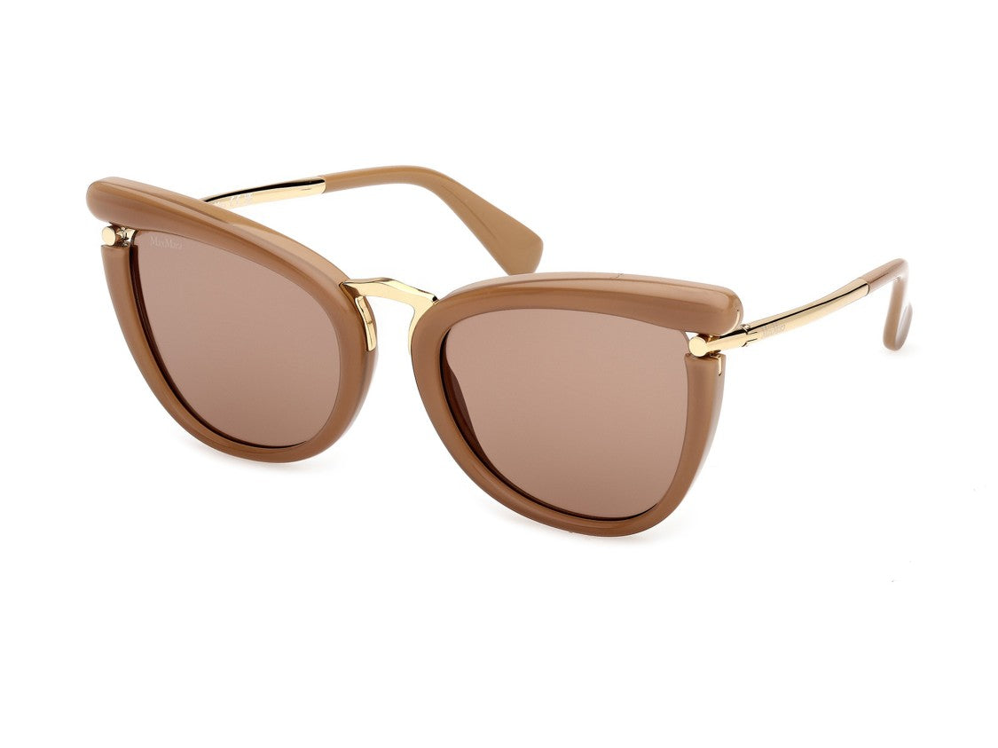 Max Mara Warm Brown Mm0186 Bold Cat-Eye Acetate Sunglasses