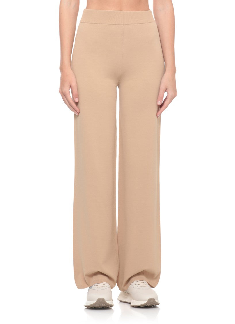 Kangra Beige Viscose Straight-Leg Pants