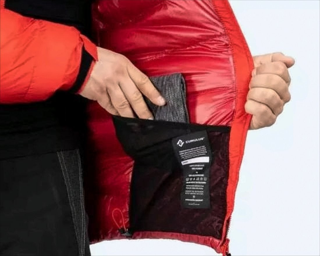 Cumulus Bright Red Padded Jacket With Horizontal Quilting