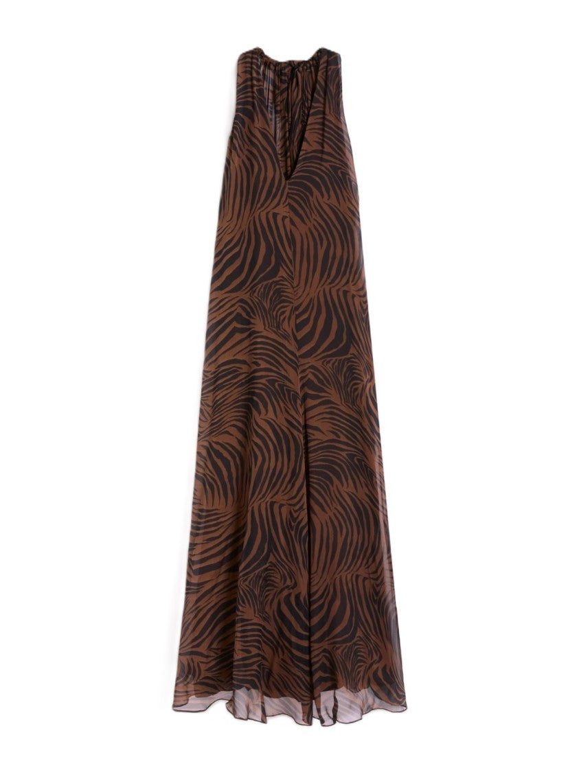 Max Mara Sleeveless Maxi Dress With Deep V-Neckline