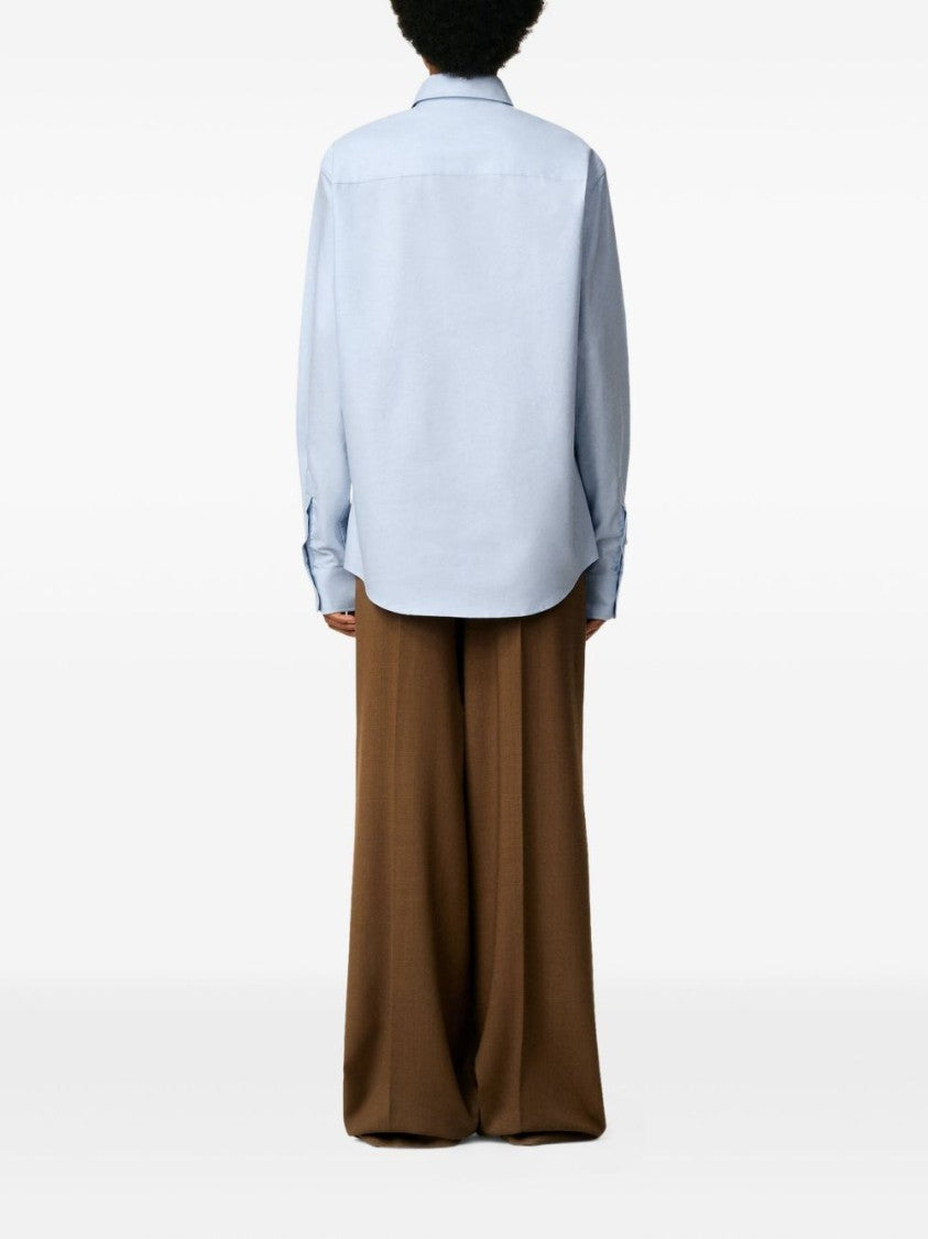Ami Paris Sky Blue Cotton Button-Down Shirt