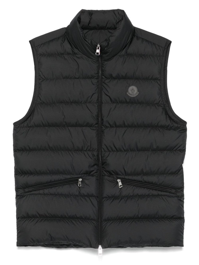 Moncler Quilted Sleeveless Zip Pocket High Collar Jacket