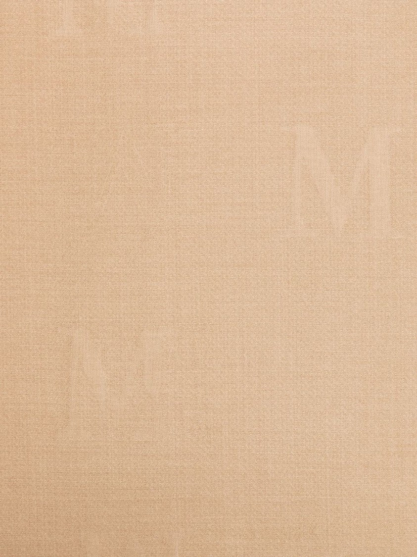 Max Mara Jacquard Logo Motif Scarf With Fringed Edges