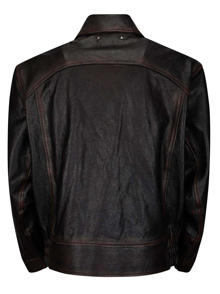 Golden Goose Leather Bomber Jacket