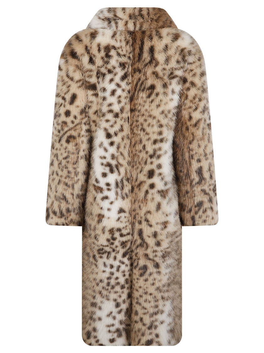 S.W.O.R.D 6.6.44 Leopard-Patterned Faux Fur Coat With Classic Collar