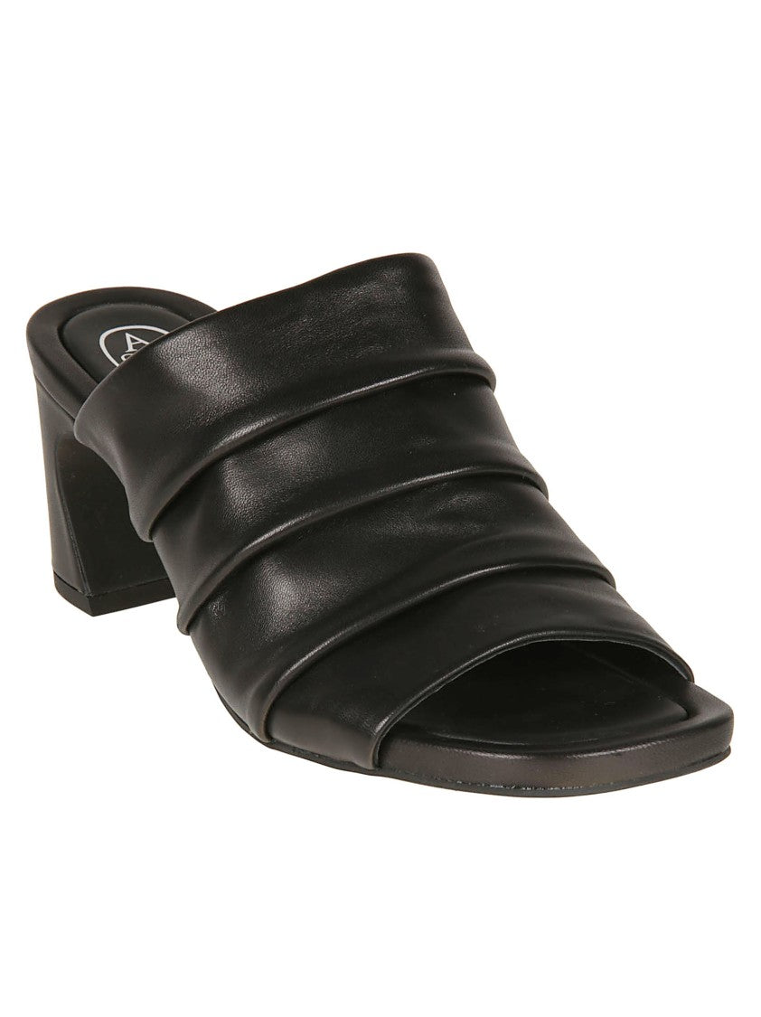 Ash Eva Ruched Nappa Leather Mules