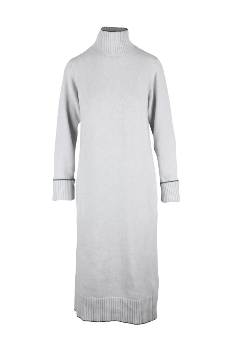 Eleventy Long Knit Dress Wool Cashmere - Light Grey
