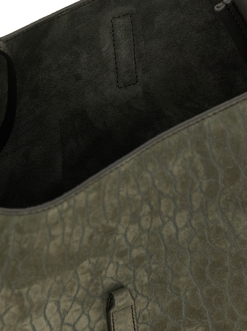 Saint Laurent Micro Shoulder Bag In Hammered Nubuck Leather With Removable Clutch