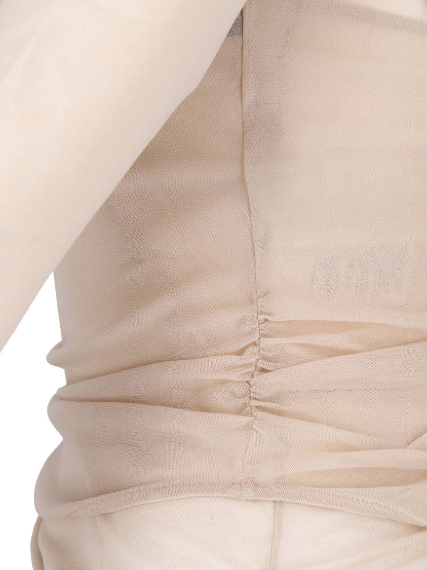 Lemaire Cream Layered Rear Bow Long-Sleeve Blouse