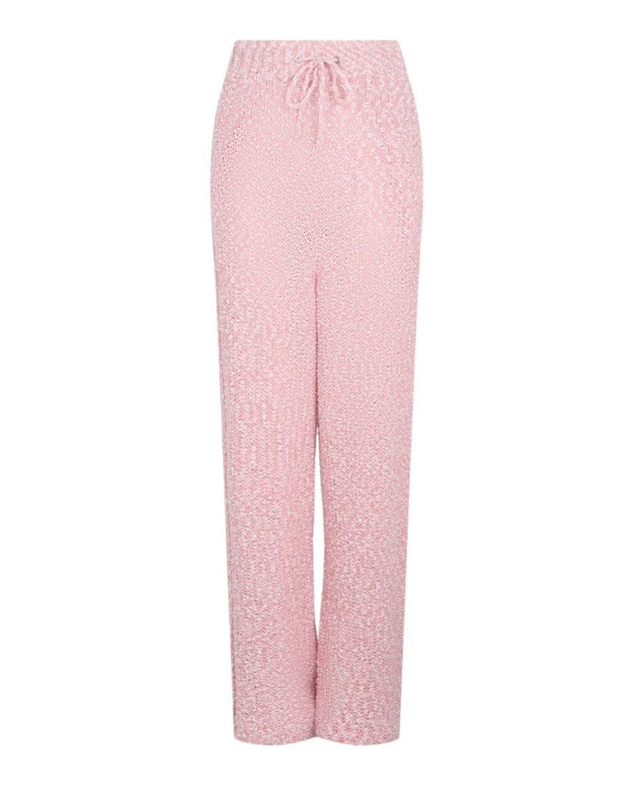 Ferragamo High-Rise Bouclé Knit Pants With Drawstring Closure