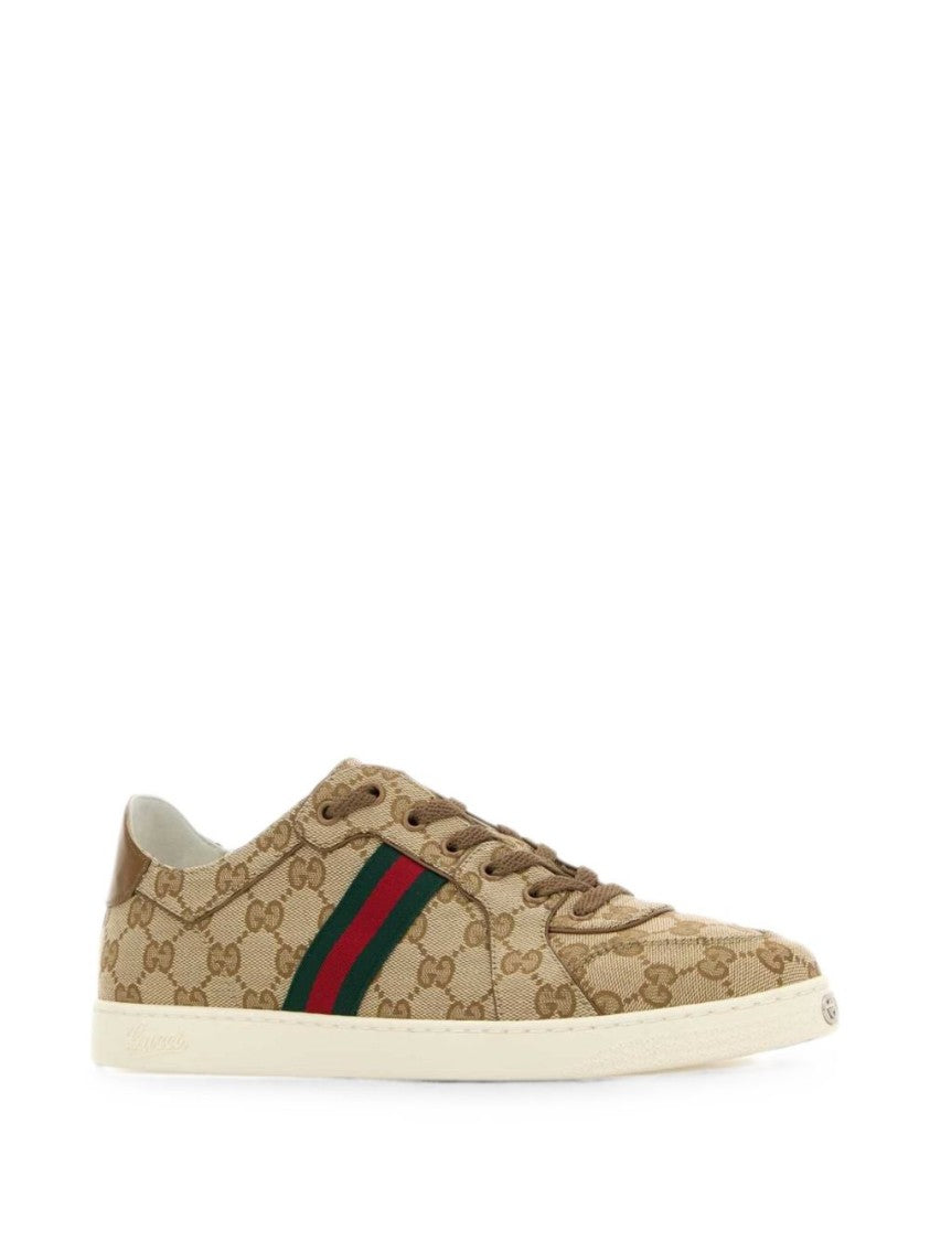 Gucci Monogram Canvas Signature Stripe Low-Top Sneakers