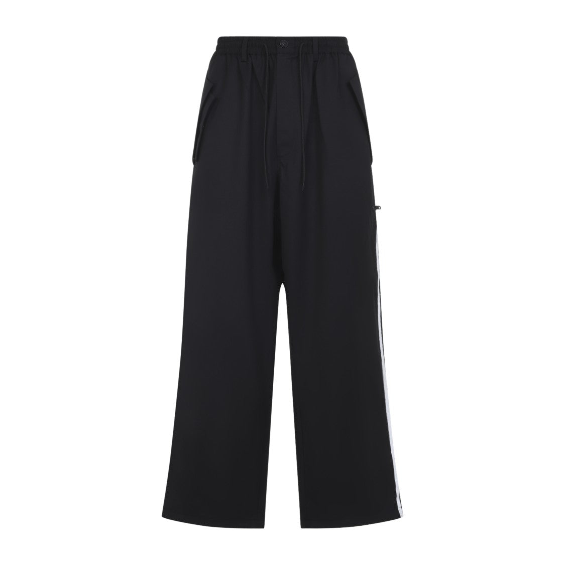 Y-3 Wide Leg Black Pants With Elastic Waistband