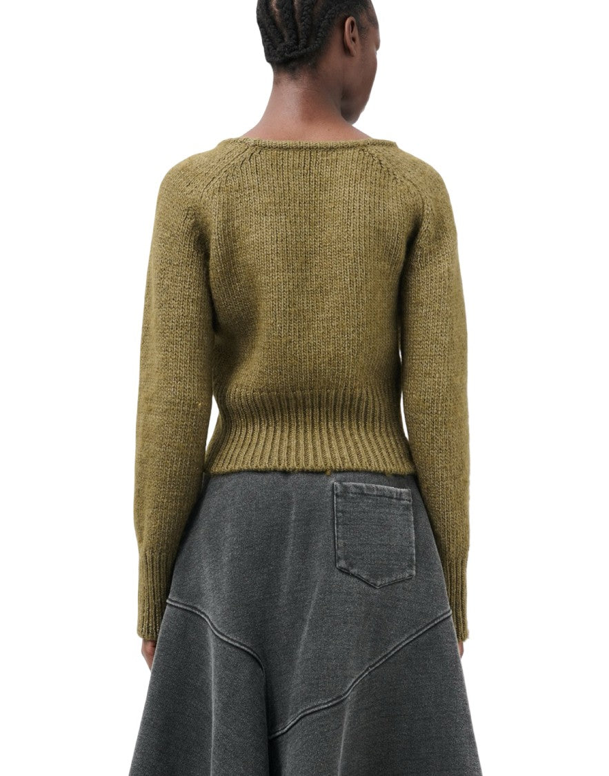 Our Legacy Cropped Brown Knitted Sweater