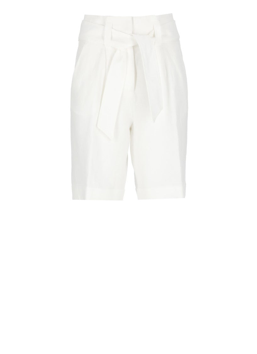 Peserico White Linen Bermuda Shorts