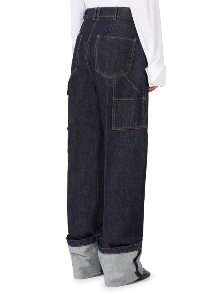 Max Mara Wide-Leg Denim Pants With Indigo Wash