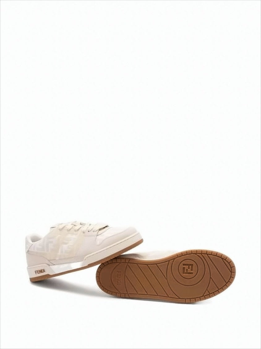 Fendi Low-Top Calf Leather Sneakers With Tonal Monogram
