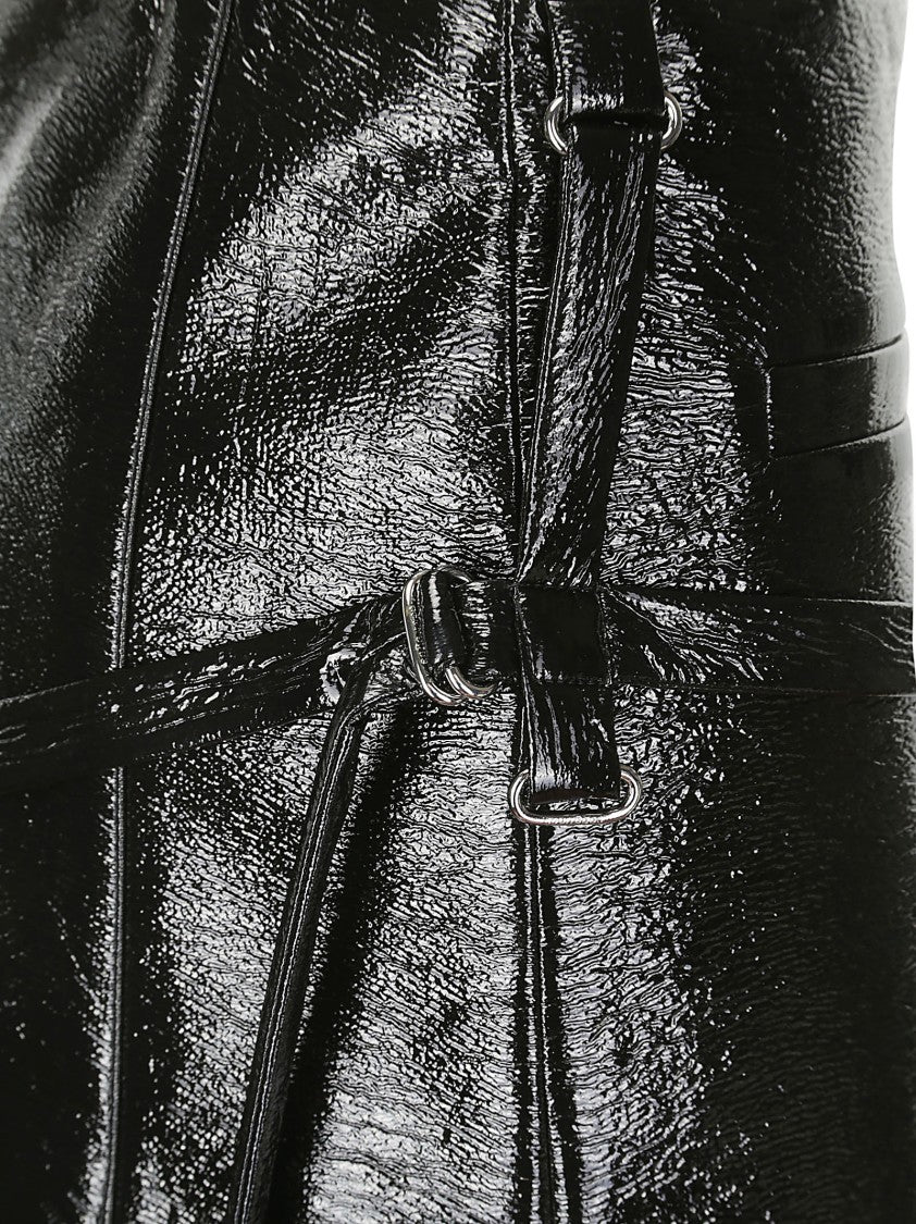 Courrèges Laces Black Vinyl Skirt