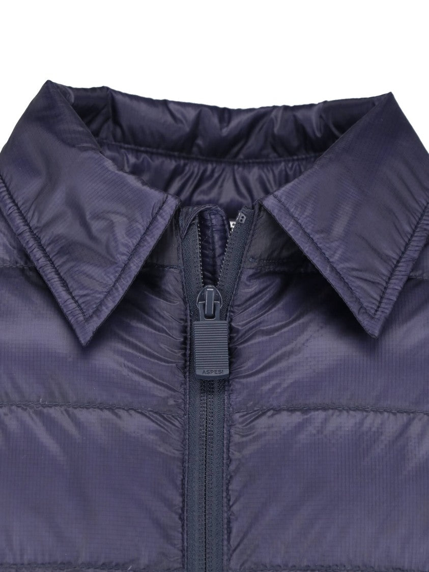 Aspesi Blue Quilted Nylon Jacket