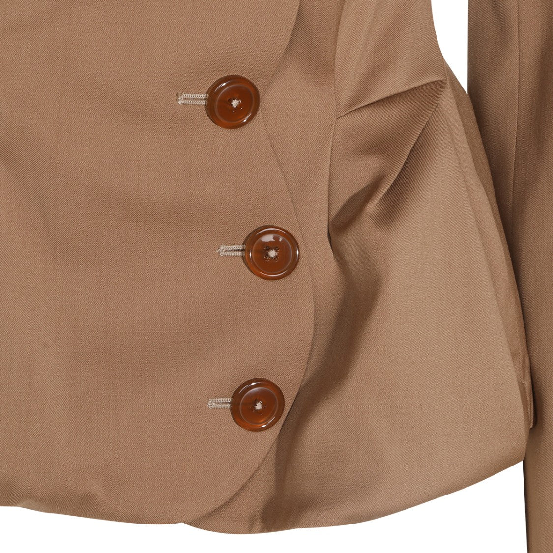 Vivienne Westwood Camel Drunken Double-Breasted Virgin Wool Blazer