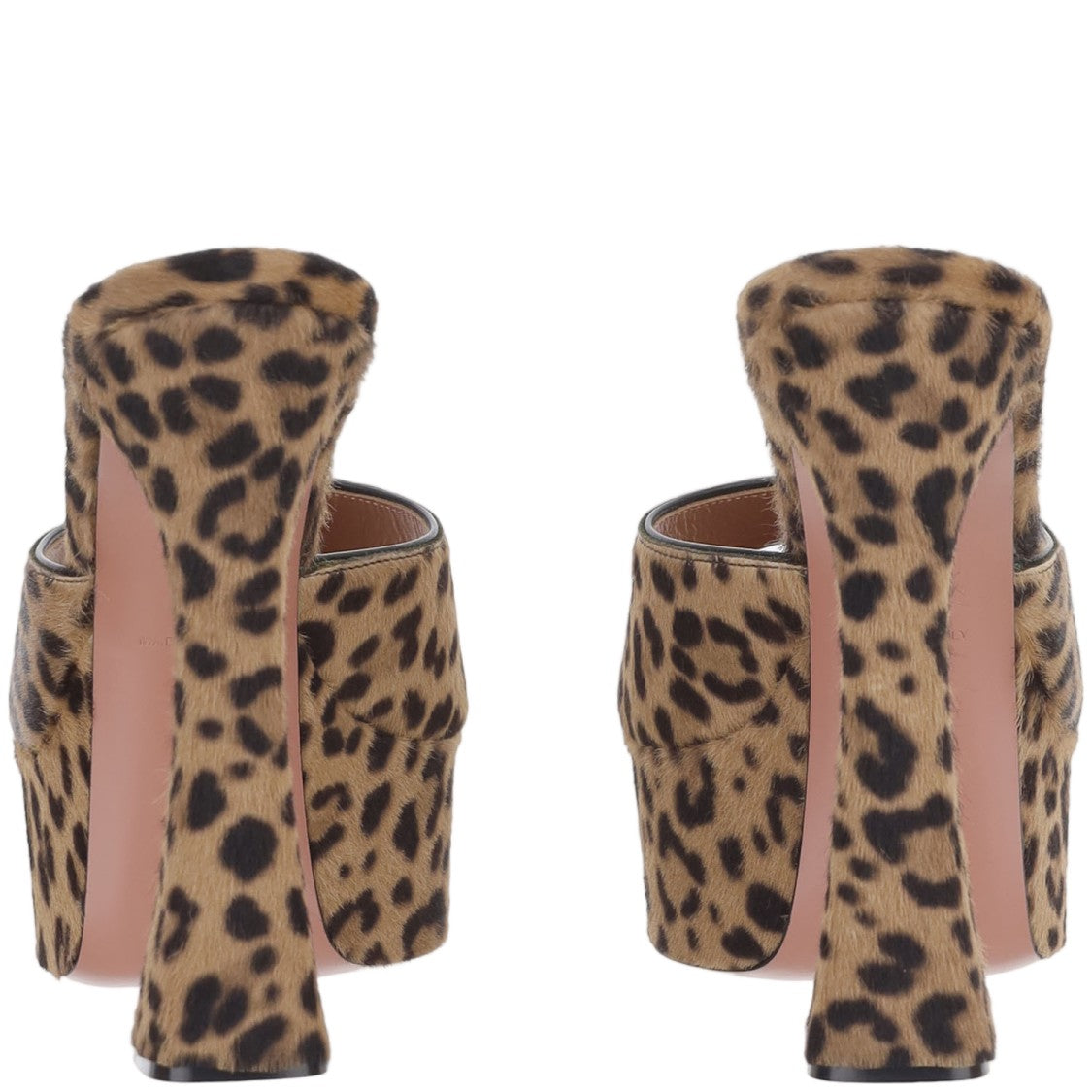 Amina Muaddi Dalida Animal Print Ponyskin Sandals