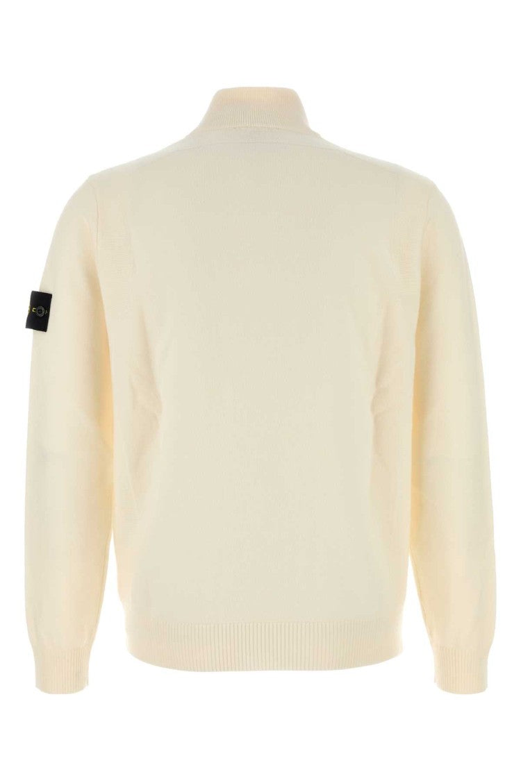Stone Island Ivory Wool Blend Sweater