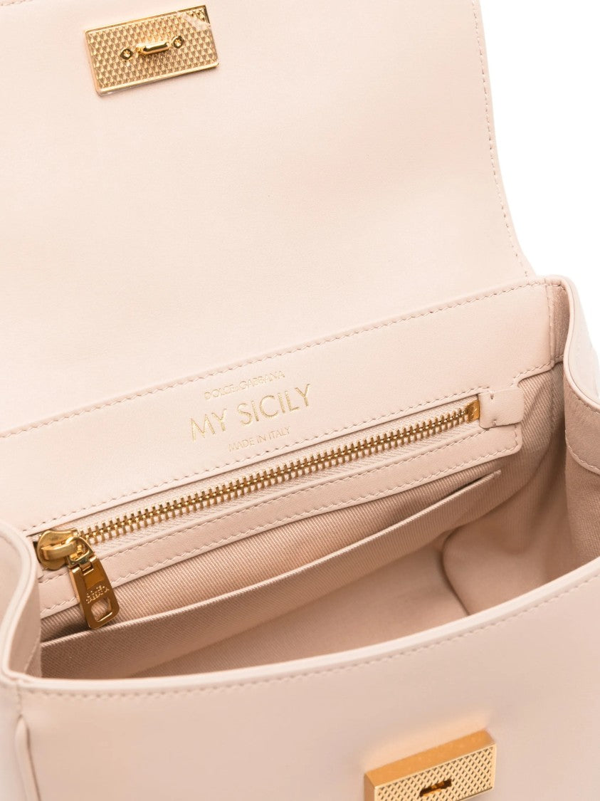 Dolce & Gabbana Neutrals Vit. Plonge Structured Leather Handbag