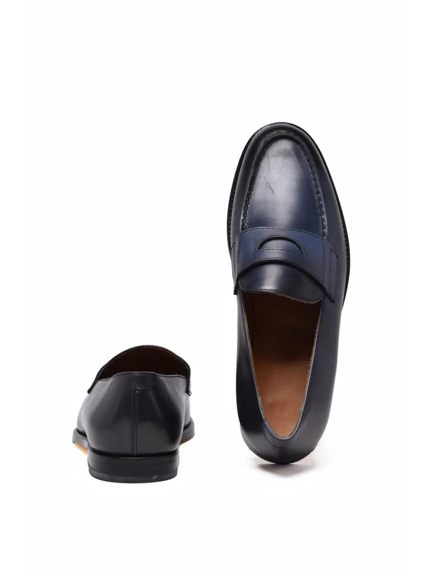 Doucal's Blue Leather Loafers