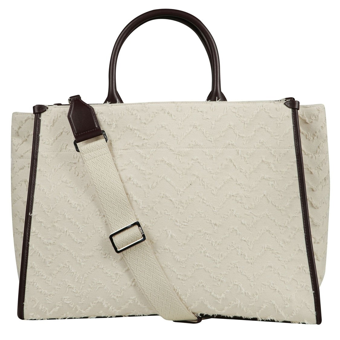 Lanvin Textured Fabric Tote Bag With Embroidered Detailing